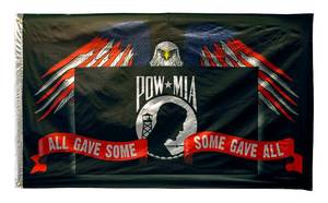 All Gave Some, Some Gave All POW MIA American Eagle Flag - Red White and Blue ()