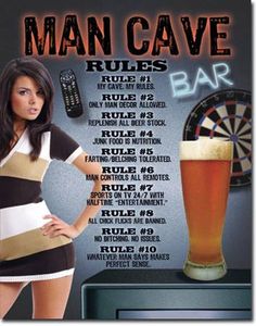Man Cave Rules Tin Sign ()