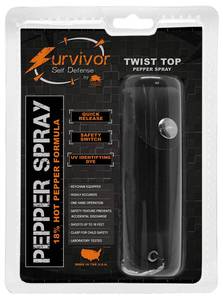 12 Ounce Survivor Pepper Spray Keychain - Black ()