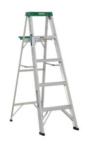 lot 48 image: WERNER 5 ft. Aluminum Step Ladder with 225 lb. Load Capacity Type II Duty Rating