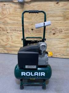 lot 2 image: ROLAIR VT20TB 2 HP Wheeled Compressor with Overload Protection and Manual Reset