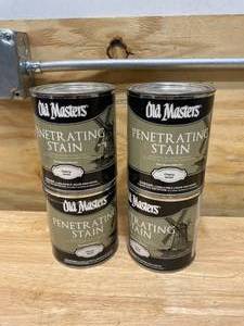 lot 57 image: OLD MASTERS Lot of 4-  Penetrating Stain, 1 Quart Each, Cherry