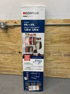 lot 12 image: CLOSETMAID ShelfTrack 13 in. D x 72 in. W x 48 in. H Wire Closet System Organizer Kit