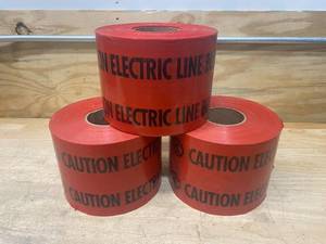 lot 94 image: EMPIRE Lot of 3 Rolls of- 6 X 1000 Shieldtec Red STD Stretch Non-detectable Caution Tape