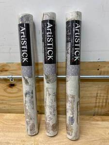 lot 106 image: ARTISTICK Lot of 3- Whitewashed Fabric Peel & Stick Wallpaper Rolls (33 Sq. Ft. Per Roll)