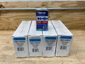 lot 75 image: BUILDEX TAPCON Lot of 4 Cases of- 316 x 2-34 Concrete Anchor Screws (150 Anchors Per Case)