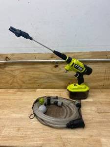 lot 105 image: RYOBI ONE HP 18V Brushless EZClean 600 PSI 0.7 GPM Cordless Cold Water Power Cleaner (Tool Only)