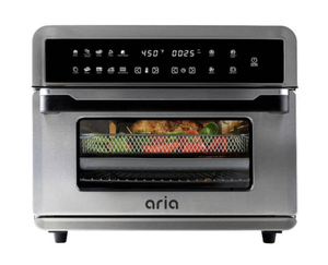 lot 19 image: ARIA All-in-1 Premium 30 Qt. Stainless Steel Touchscreen Air Fryer Toaster Oven with Recipe Book