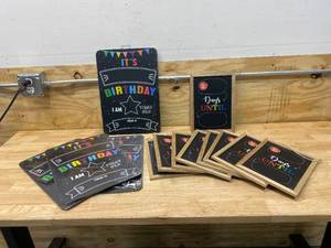 lot 116 image: Lot of ClassroomBedroom Chalk Board Signs