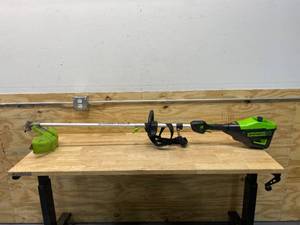 lot 118 image: GREENWORKS 60V Trimmer (Tool Only) (Missing Head)