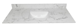 lot 122 image: 43 in. W x 22 in. D Engineered Stone Composite Vanity Top in White with White Rectangular Single Sink - 3 Hole