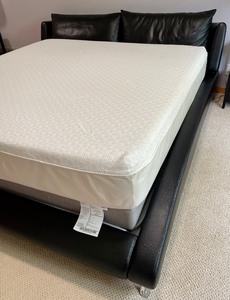 Beautiful Contemporary King Black Leather Bed Frame