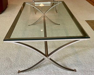3 Metal Glass Top Accent Tables from Marshall Fields