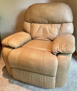 Reclining Cream Leather Chair