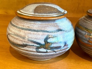 Pair of Beautiful Pottery Covered Containers