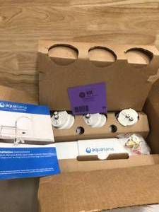 lot 56 image: Aquasana 3-Stage Max Flow Under Counter Water Filtration System with Faucet in Brushed Nickel Open box