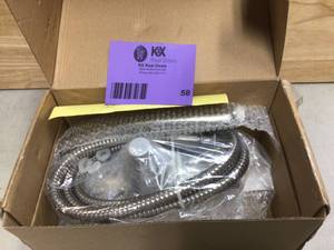 lot 58 image: AKDY 4-spray 9 in. Dual Shower Head and Handheld Shower Head in Titanium Silver