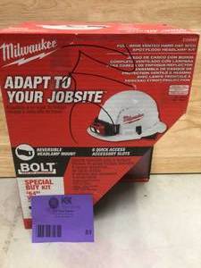 lot 81 image: Milwaukee 450 Lumens LED SpotFlood Headlamp with Hardhat