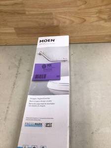 lot 99 image: MOEN Press and Mark 16 in. x 1-14 in. Designer Angled Grab Bar in Brushed Nickel