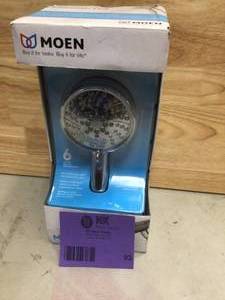 lot 93 image: MOEN Attract with Magnetix 6-Spray 3.75 in. Single Wall Mount Handheld Adjustable Shower Head in Chrome