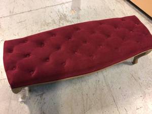 lot 110 image: Ramsey Red Velvet Bench by SAFAVIEH Customer Returns See Pictures