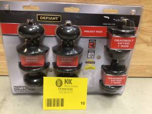 Defiant Hartford Matte Black Single Cylinder Keyed Entry Project Pack Open box