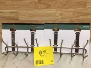 Liberty 9 in. Satin Nickel Over-the-Door Ball End Hook Rack Open box