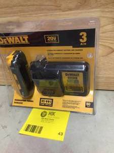 DEWALT 20-Volt MAX Compact Lithium-Ion 3.0Ah Battery Pack with 12-Volt to 20-Volt MAX Charger Open box