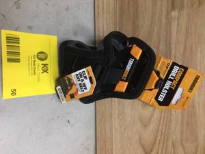 TOUGHBUILT Compact Drill Holster in Black with ClipTech Hub, drill-bit pockets and robust rivet-reinforced construction Open box