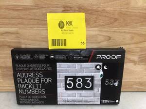 Unbranded Small Rectangular Address Plaque for LED Backlit Numbers (1 to 3 Digits) Open box