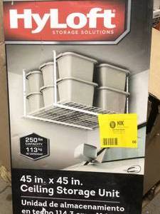 HyLoft White Adjustable Metal Overhead Garage Storage Rack (45 in W x 45 in D) Open box