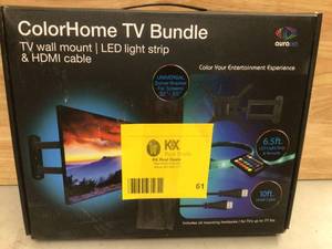 Tzumi Color Home TV Bundle TV Wall Mount LED Light Strip and HDMI Cable Open box