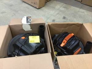 (2 units) RIDGID 12 Gal. 5.0-Peak HP NXT WetDry Shop Vacuum with Filter, Hose and Accessories Open box