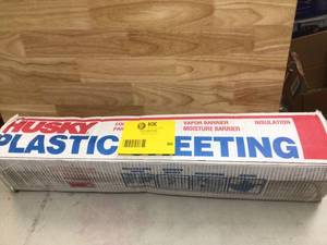 HUSKY 8 ft. x 100 ft. Clear 4 mil Plastic Sheeting Open box