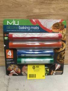 MIU Silicone Baking Mats, 4 Pack, Half Sheet & Toaster Oven Sizes Open box