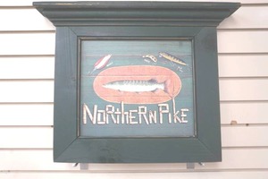 lot 26 image: Northern Pike wood wall art
