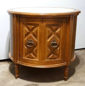 lot 48 image: round wood end table