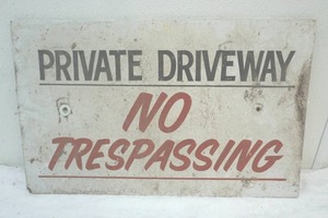 lot 114 image: Private Driveway-No Trespassing sign