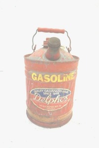 lot 126 image: Delphos 1 gal galvanized gas can vintage