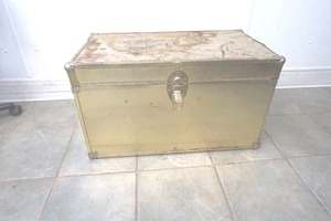 lot 145 image: vintage metal chest