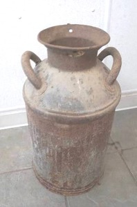 lot 161 image: antique North American Creamery milk can