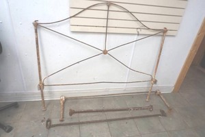 lot 166 image: antique wrought iron bed framegarden art