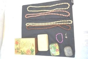 lot 196 image: beaded necklaces and jewelry boxes