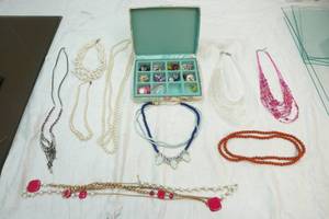 lot 204 image: jewelry-necklaces and clip-on earrings