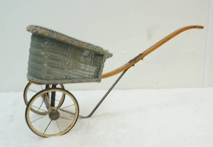 lot 235 image: wicker wood and metal wagon
