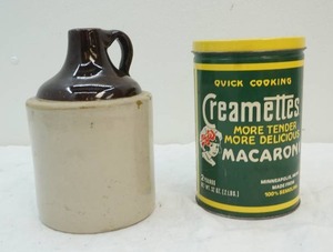 lot 238 image: moonshine jug and Creamette tin