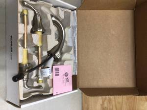 KOHLER Forte 8 in. Widespread 2-Handle Low-Arc Bathroom Faucet in Vibrant Brushed Nickel with Sculpted Lever Handles