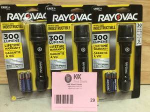 RAYOVAC Tactical LED Flashlight, IP67 Waterproof, Super Bright and Durable Metal (3 units) open box