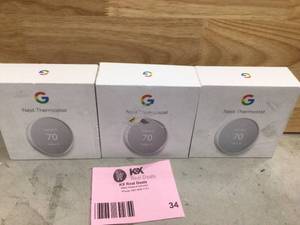 Google Nest Thermostat - Smart Programmable Wi-Fi Thermostat - Snow(3 units) various conditions open box customer returns