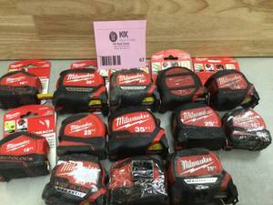 Lot of husky Milwaukee tape measure open box